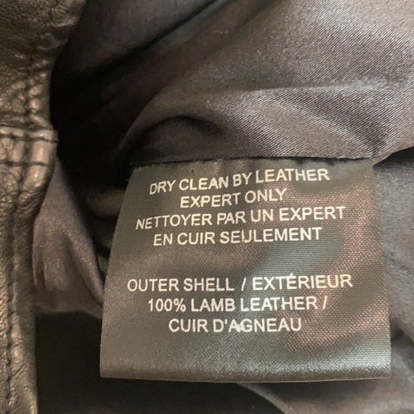 Lamarque leather jacket with grey hood insert - Picture 6 of 7